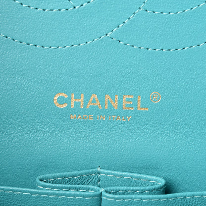 Chanel Caviar Quilted Jumbo Double Flap Turquoise 6 of 13