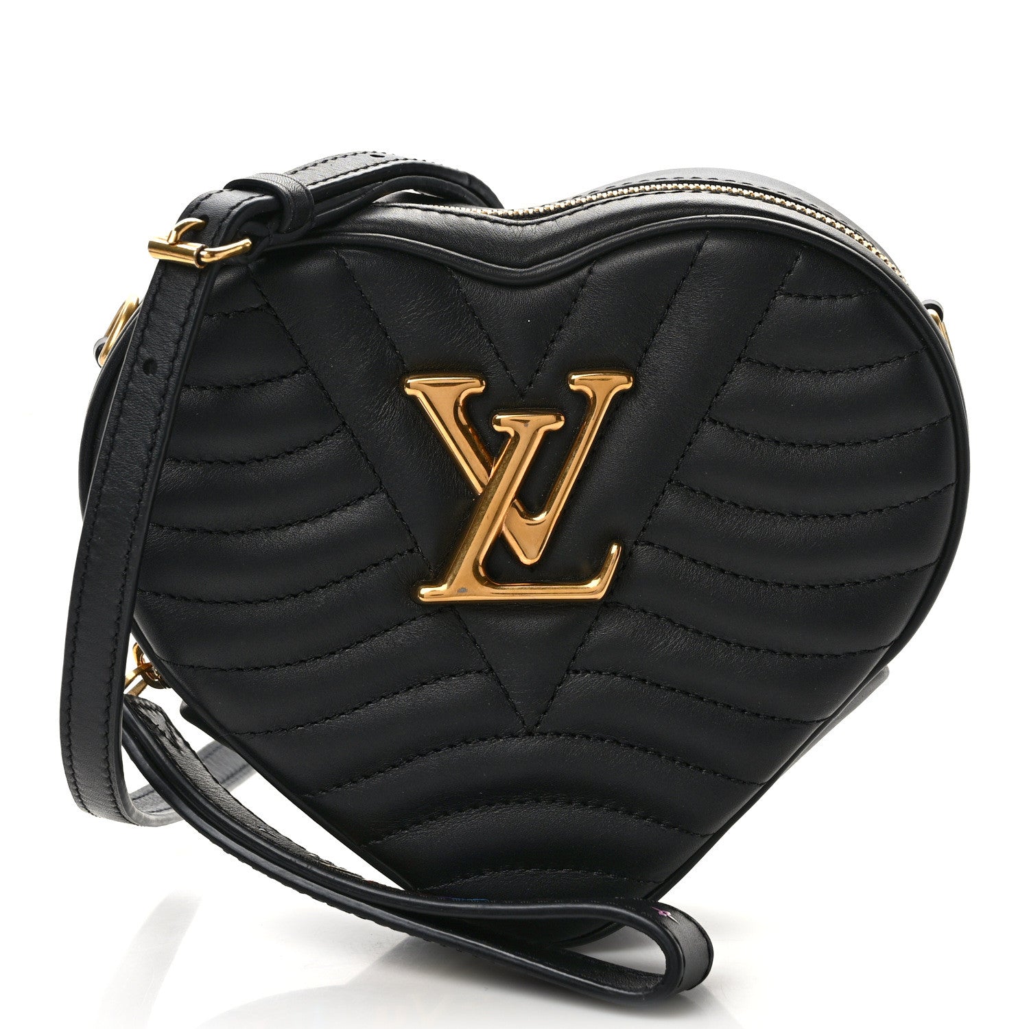 Louis Vuitton LOUIS VUITTON Calfskin New Wave Heart Bag Black 1 of 12