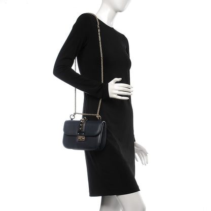 Valentino Garavani Vitello Small Glam Lock Rockstud Flap Marine 2 of 8
