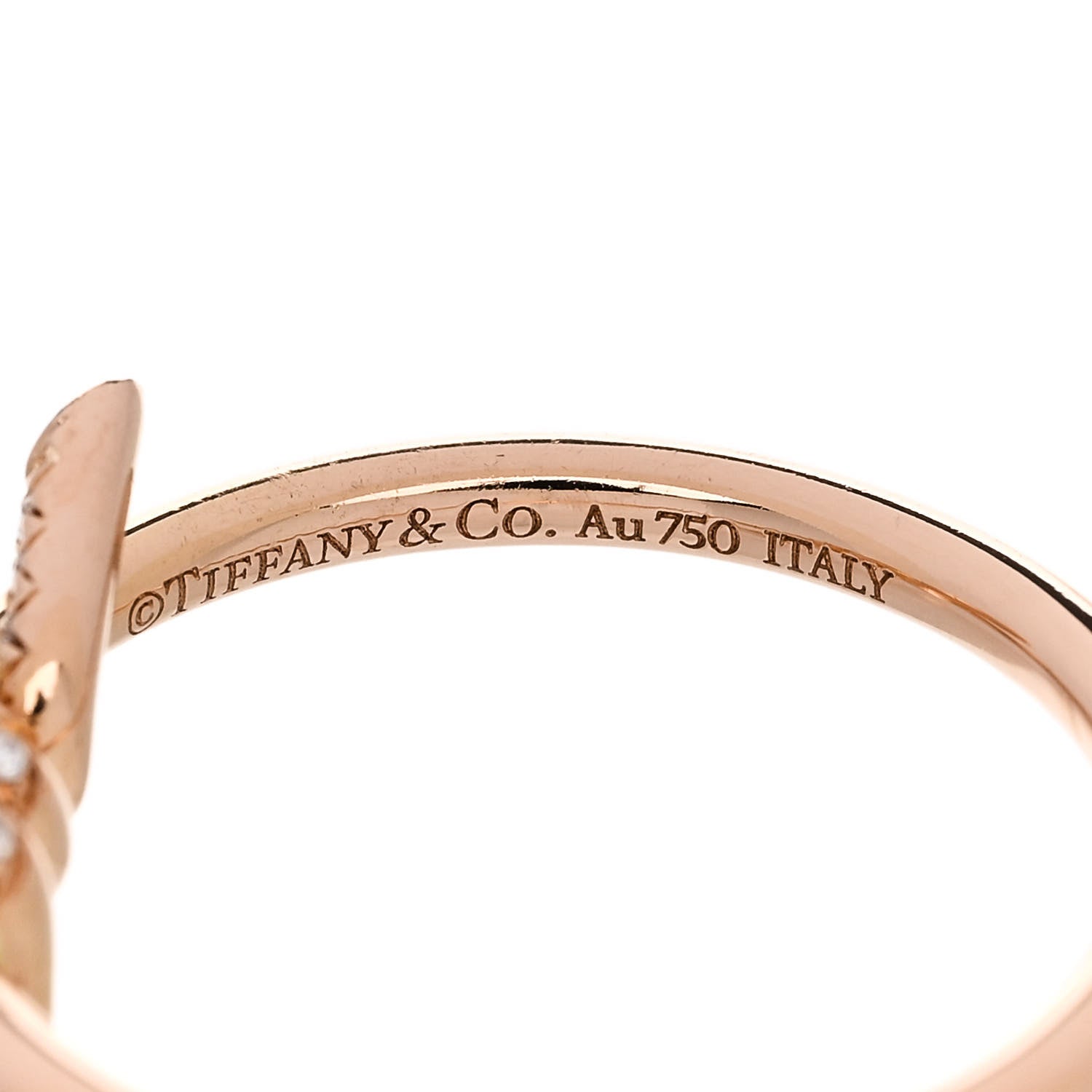 Tiffany 18K Rose Gold Diamond Small Knot Ring 53 6.25 4 of 5