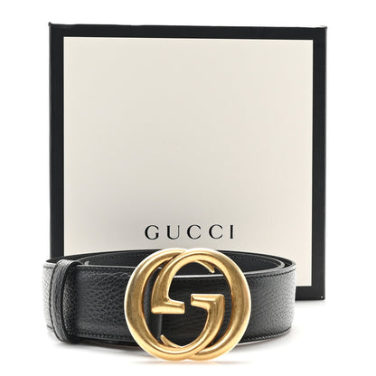 Gucci Dollar Calfskin Interlocking G Belt 85 34 Black 5 of 5