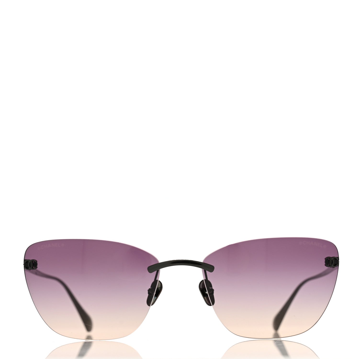 Chanel Titanium Cat Eye CC Sunglasses 4286-T Black 2 of 8