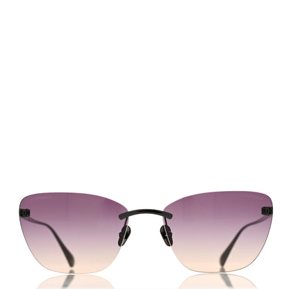 Chanel Titanium Cat Eye CC Sunglasses 4286-T Black 2 of 8