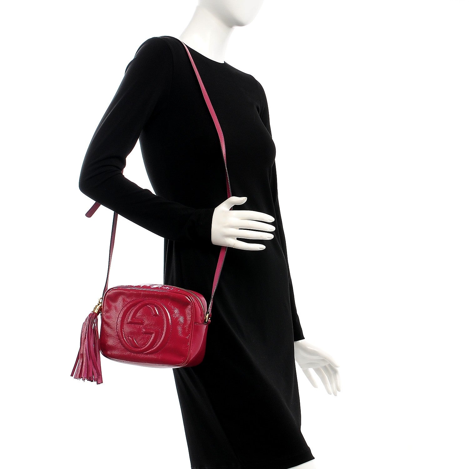Gucci Soft Patent Small Soho Disco Bag Bright Bougainvillea 2 of 8