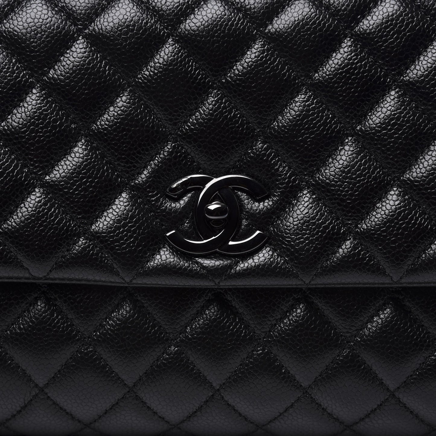 Caviar Quilted Small Coco Handle Flap So Black