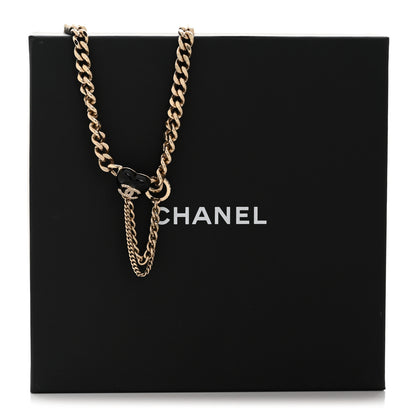 Chanel Metal Resin Crystal CC Heart Chain Choker Necklace Gold Black 6 of 6