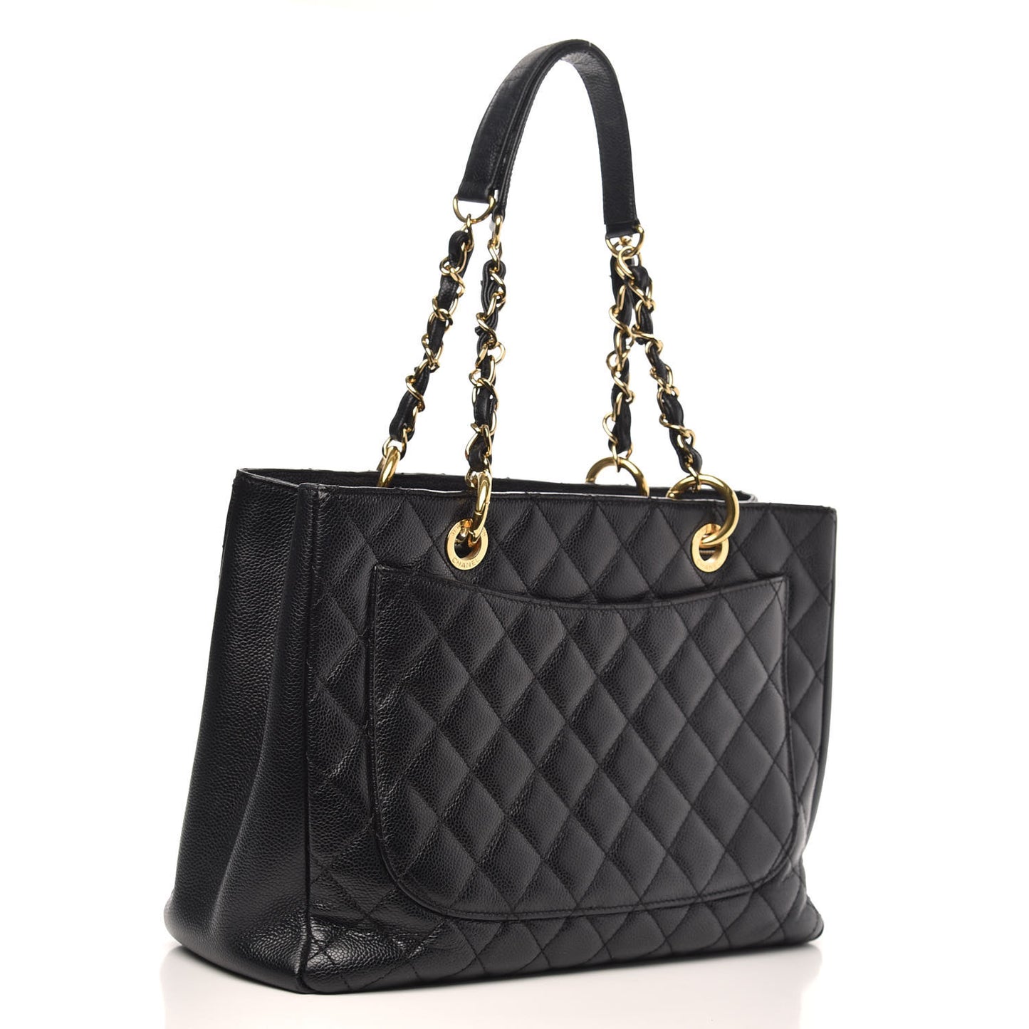 Caviar Quilted Grand Shopping Tote GST Black