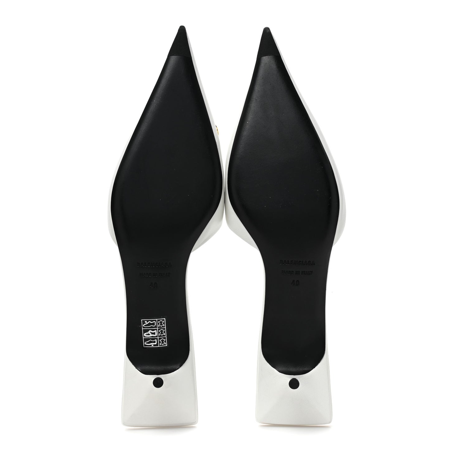 Soft Nappa BB Square Knife Pointed Toe 40mm Mules 40 White