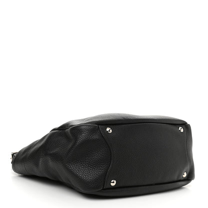 Prada Vitello Daino Side Pocket Hobo Black 4 of 12