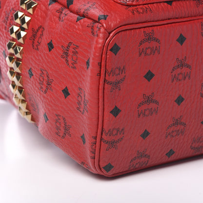 MCM Visetos Medium Side Studs Stark Backpack Ruby Red 8 of 9