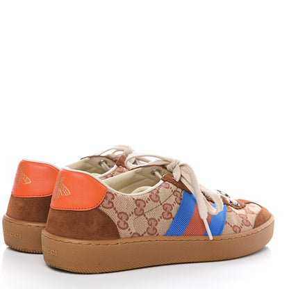 Gucci GG Monogram Suede Web Mens G74 Sneakers 5 Beige Ruggine Cuir 4 of 9