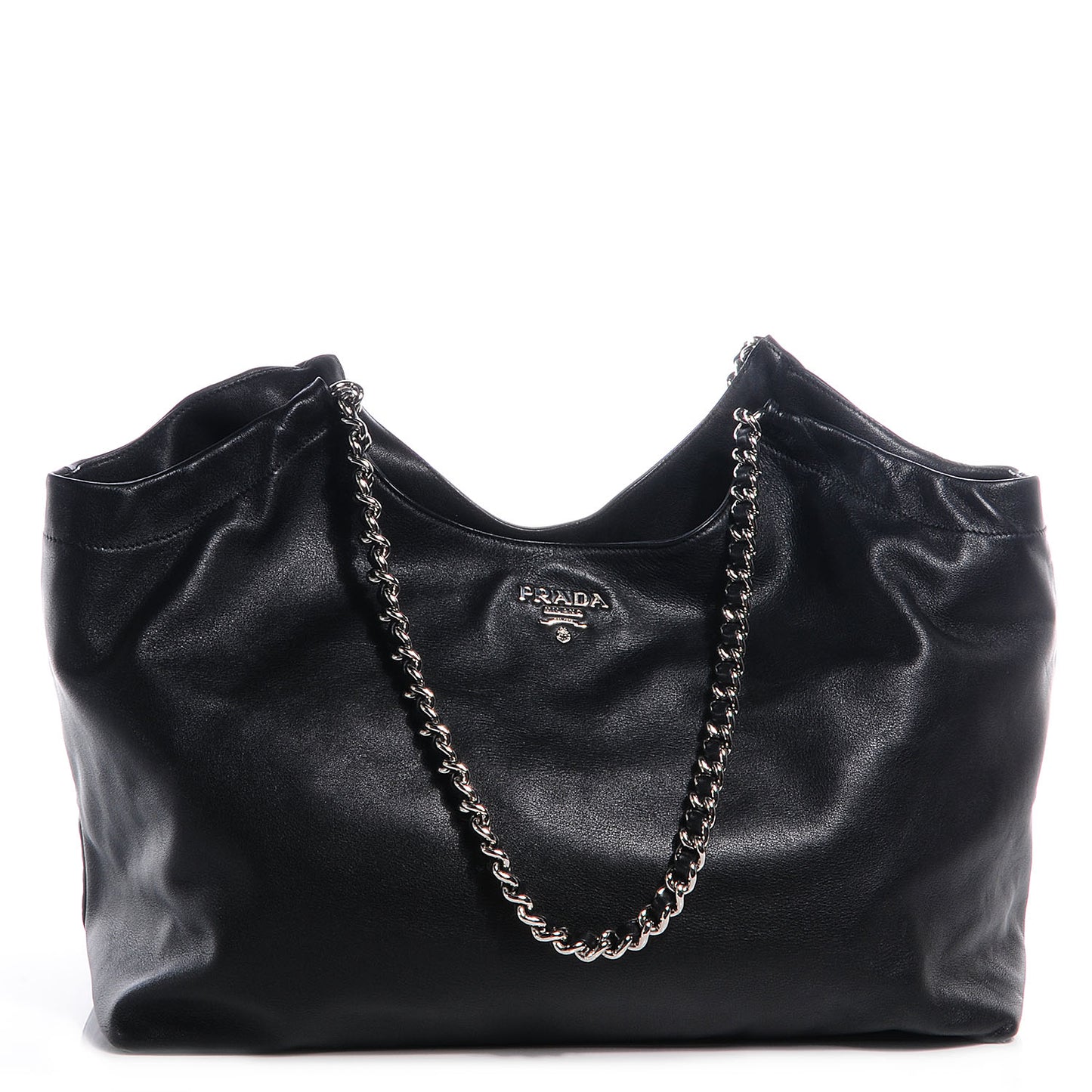 Soft Calf Chain Tote Nero Black