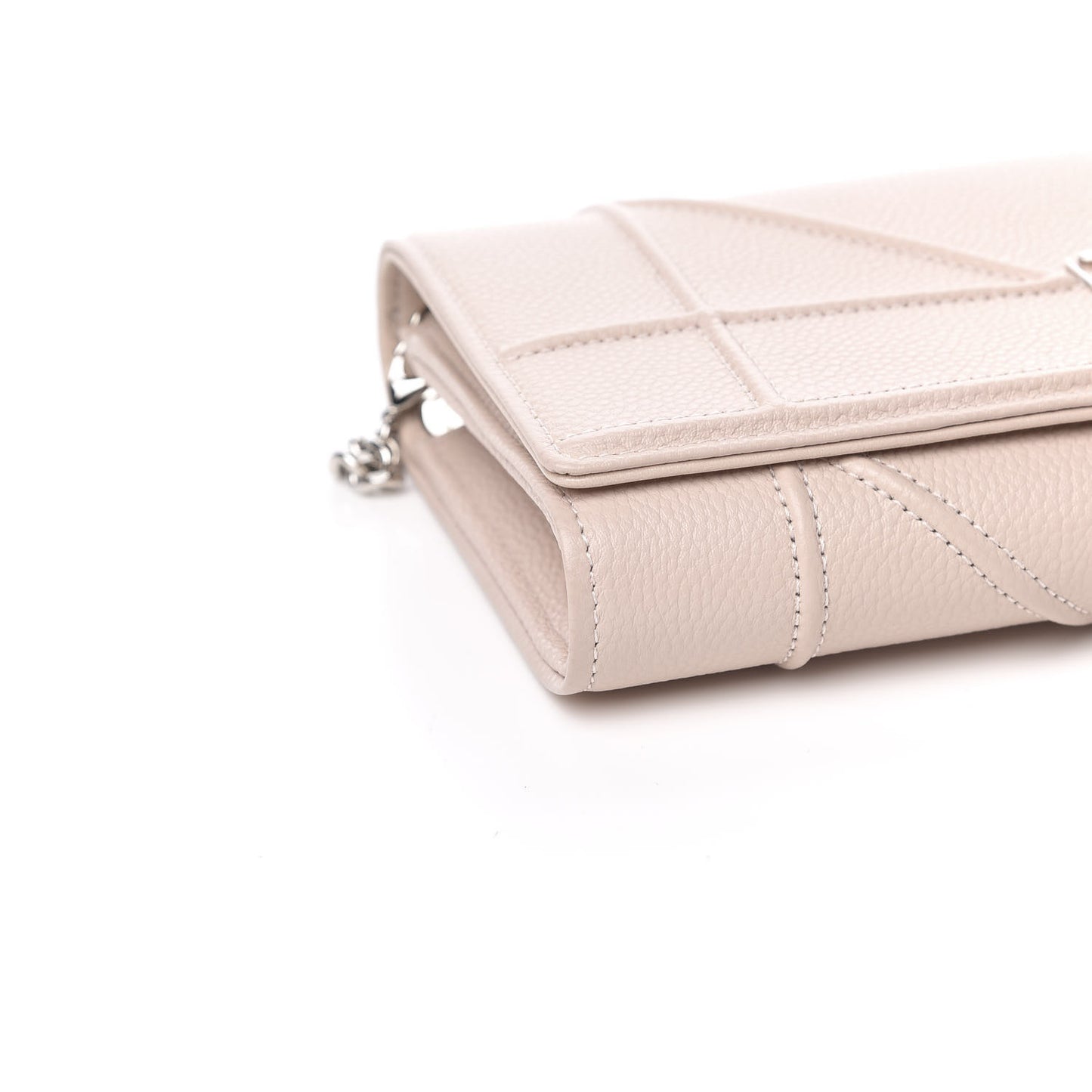 Grained Calfskin Diorama Croisiere Chain Wallet Rose Poudre