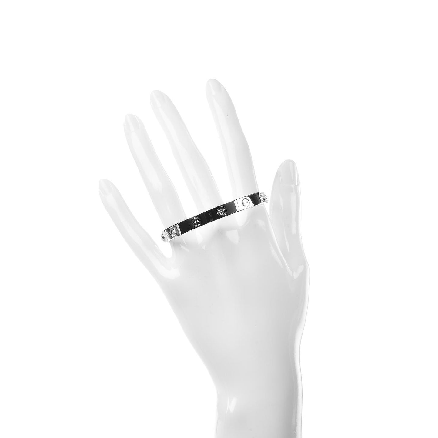 18K White Gold 6 Diamond LOVE Bracelet 16