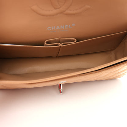Chanel Lambskin Quilted Medium Double Flap Beige 4 of 8