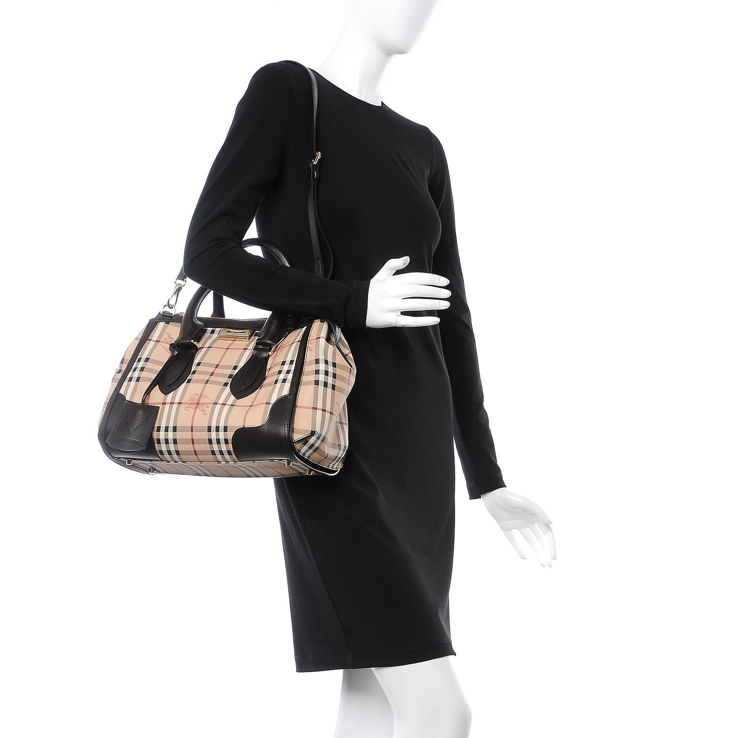 Burberry Haymarket Check Small Gladstone Chocolate 3 of 9