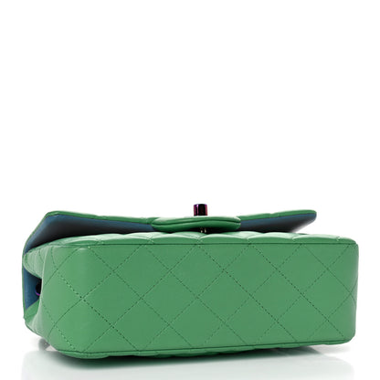 Chanel Lambskin Quilted Mini Rectangular Flap Green Blue 4 of 11