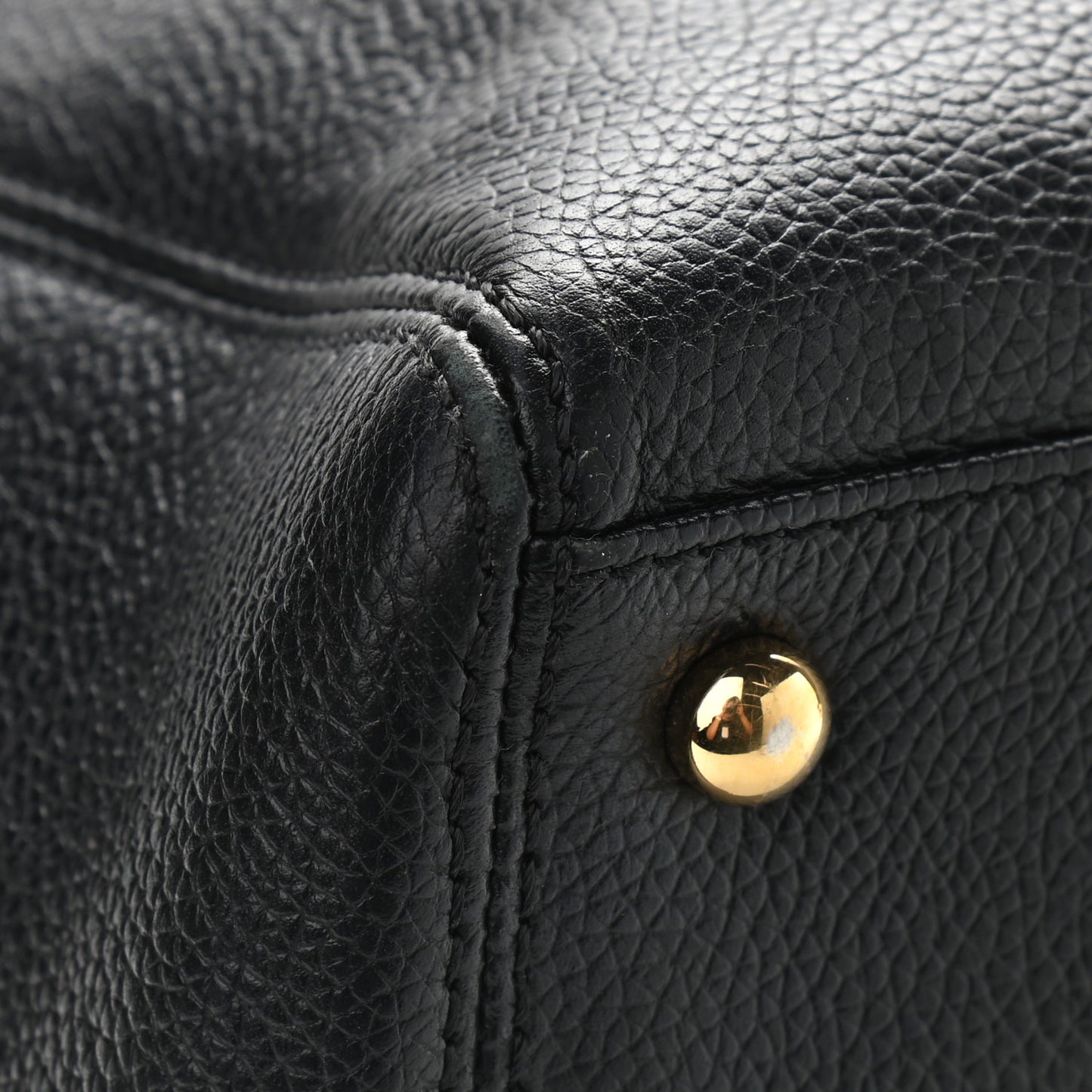 Calfskin Cerf Executive Shopper Tote Black