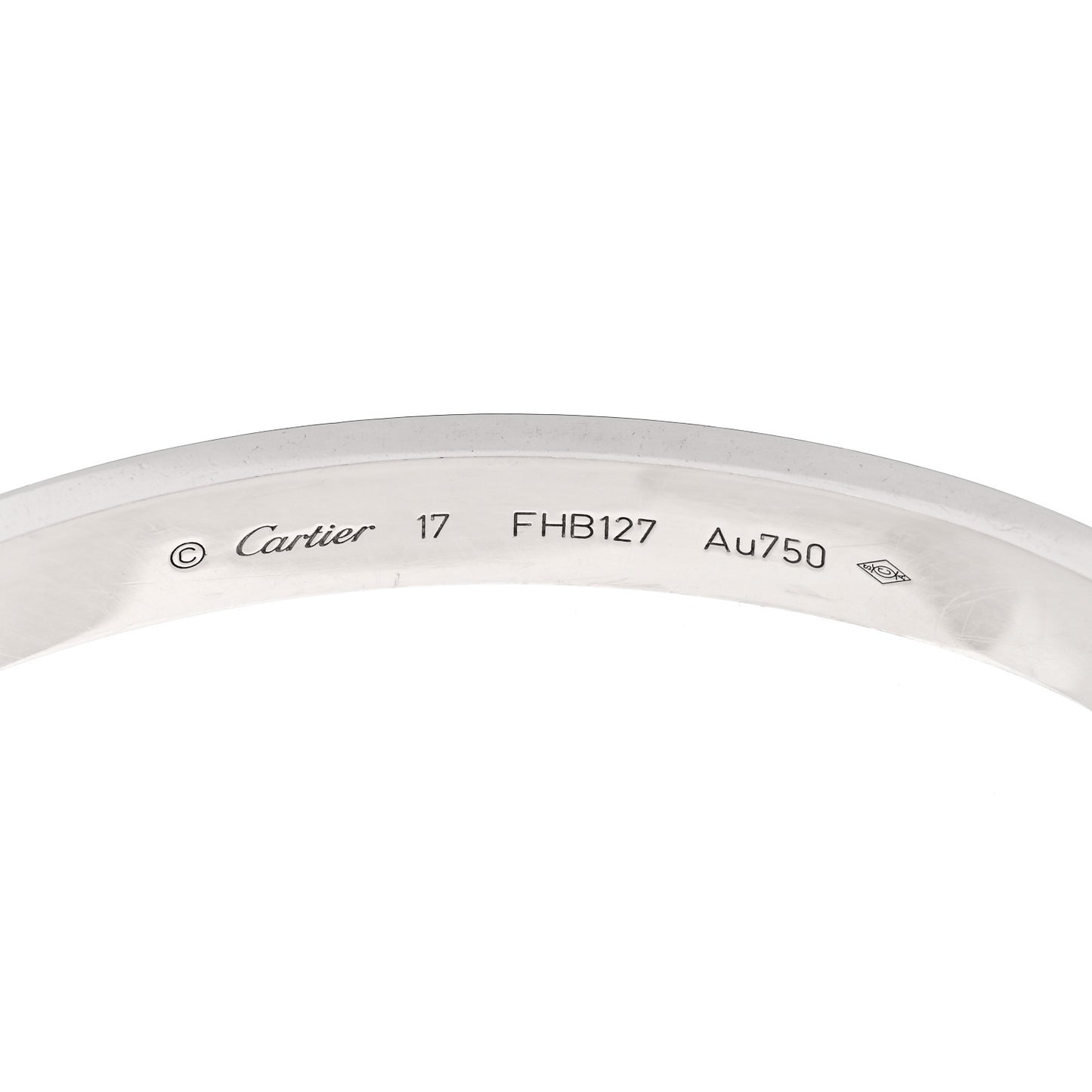 18K White Gold LOVE Bracelet 17