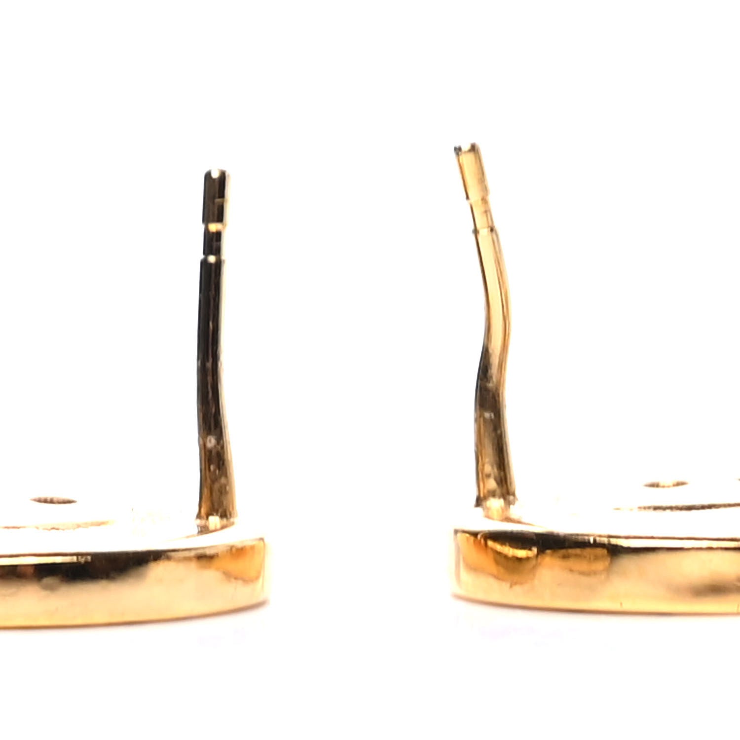 Chanel Metal Large Paris Button Earrings Gold 3 of 4