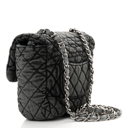 Chanel Washed Denim Quilted Small Denimpression Flap Grey Black 3 of 13