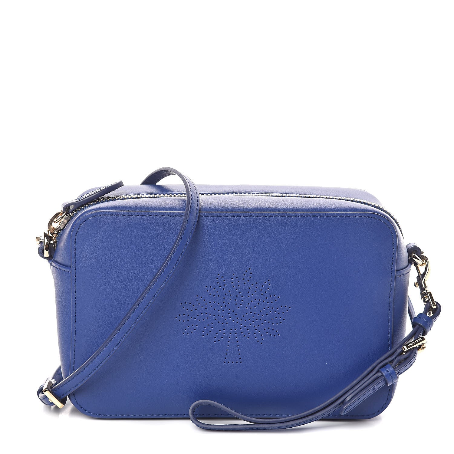 Mulberry Calfskin Nappa Blossom Pochette With Strap Neon Blue 1 of 9