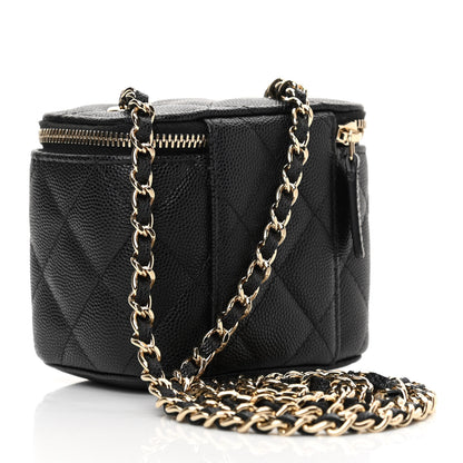 Chanel Caviar Quilted Mini Vanity Case With Chain Black 5 of 23