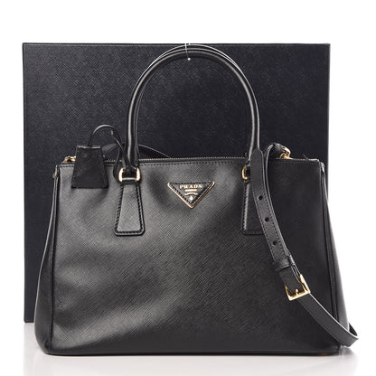 Prada Saffiano Small Galleria Double Zip Tote Black 12 of 12