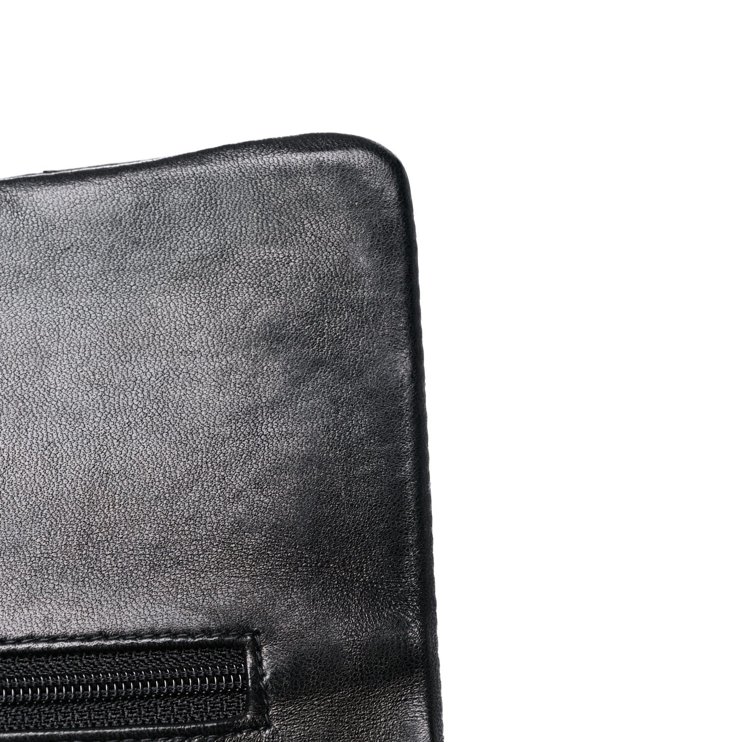 Lambskin Quilted Medium Double Flap Black