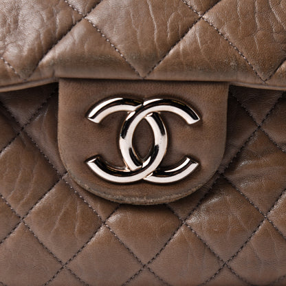 Chanel Washed Lambskin Quilted Maxi Chain Around Flap Taupe 7 of 10