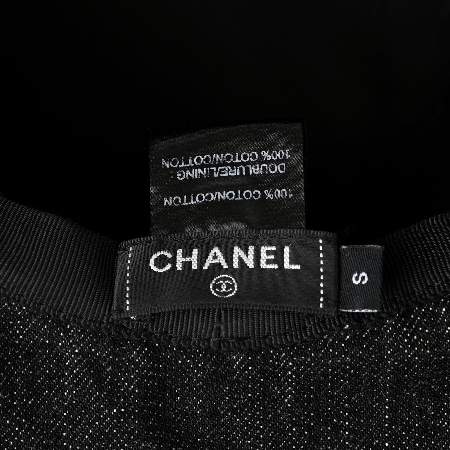 Denim Logo Bucket Hat S Black