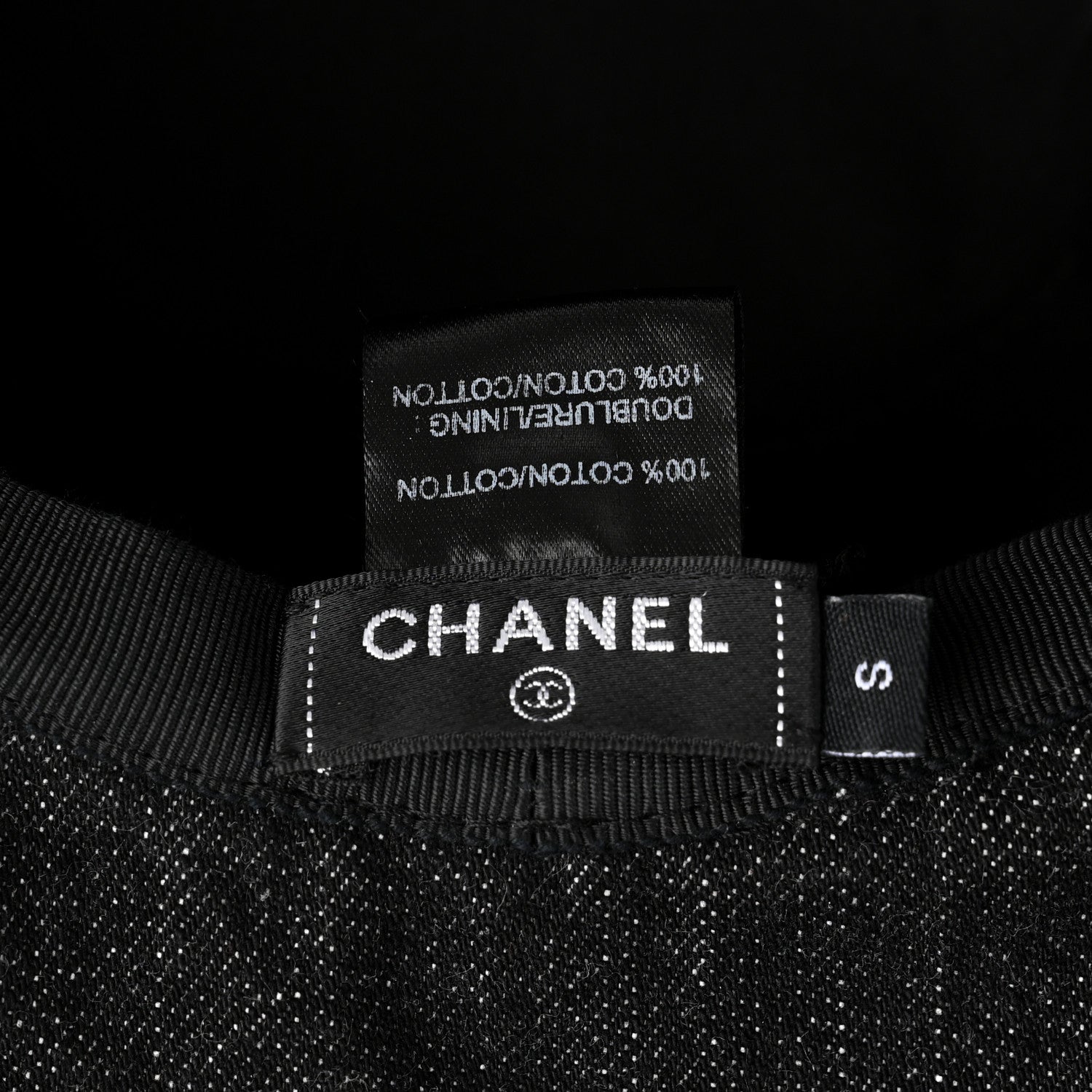 Chanel Denim Logo Bucket Hat S Black 8 of 8
