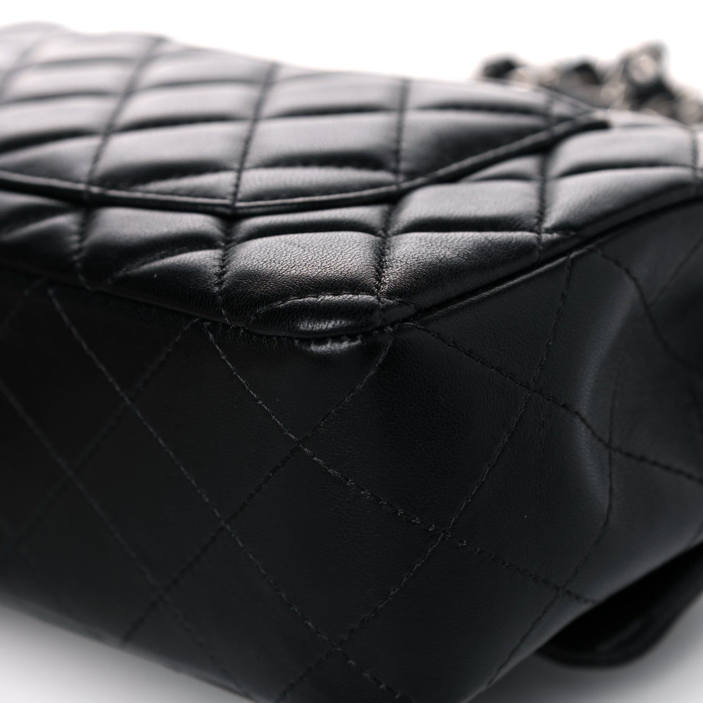 Lambskin Quilted Mini Rectangular Flap Black