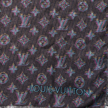 Louis Vuitton Wool Silk Monogram LV Pop Shawl Blue 2 of 5