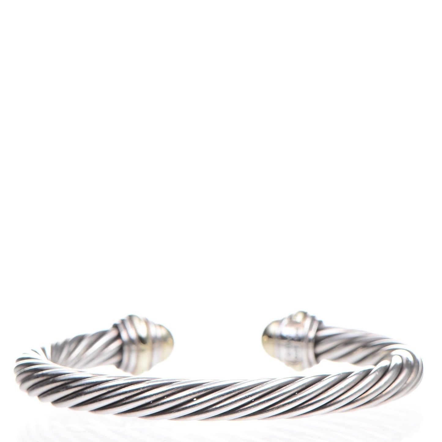 Sterling Silver 14K Yellow Gold 7mm Cable Classics Bracelet