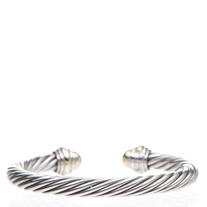 David Yurman Sterling Silver 14K Yellow Gold 7mm Cable Classics Bracelet 3 of 4