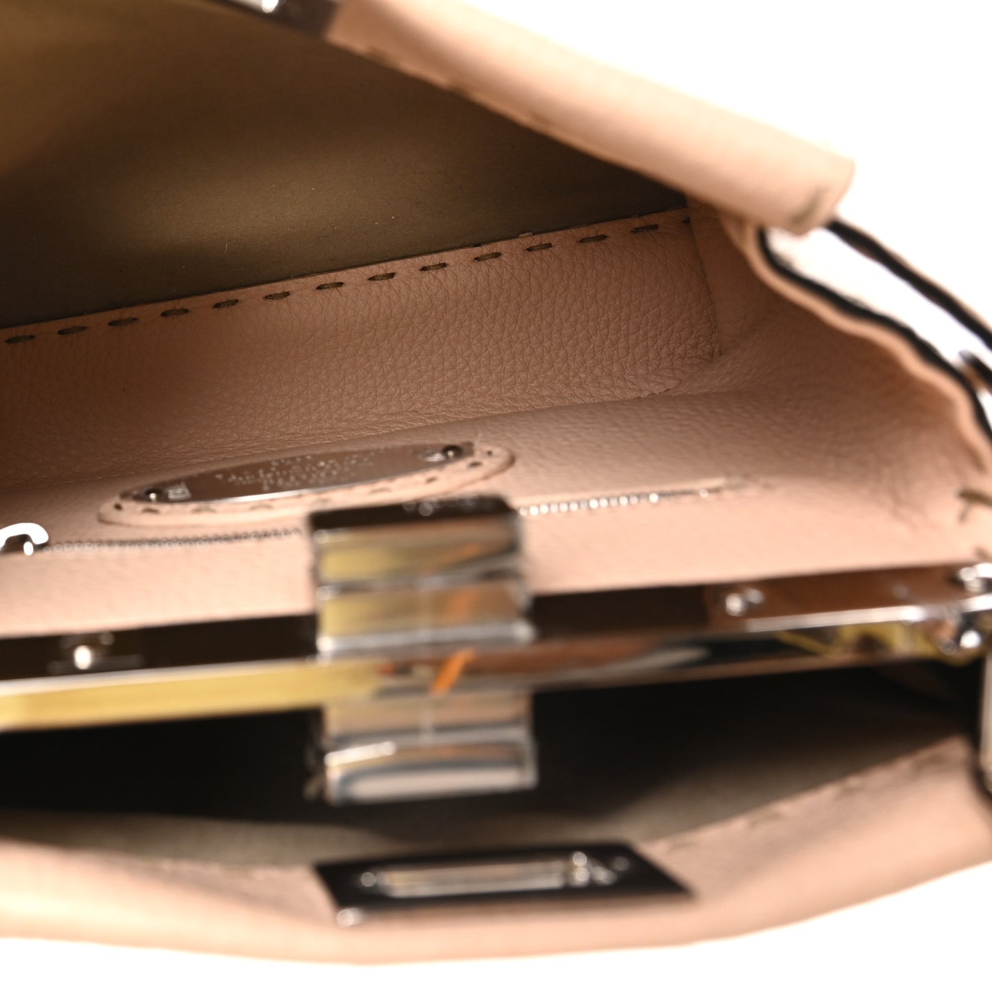 Cuoio Romano Snakeskin Selleria Mini Peekaboo Iconic Satchel Rosa Plaster
