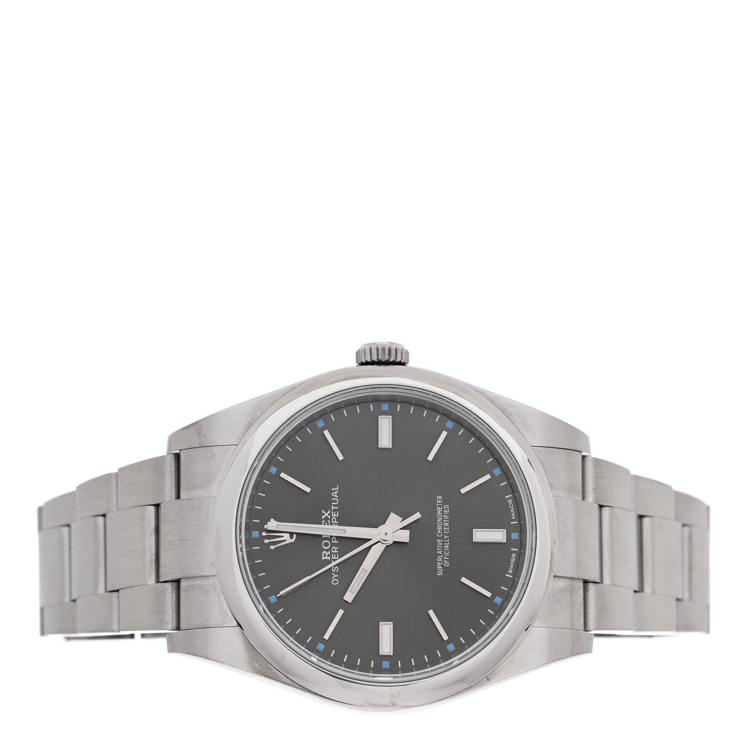 Rolex Stainless Steel 39mm Oyster Perpetual Watch Rhodium 114300 2 of 5