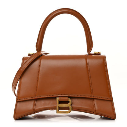Balenciaga Shiny Box Calfskin Small Hourglass Top Handle Bag Camel 1 of 11