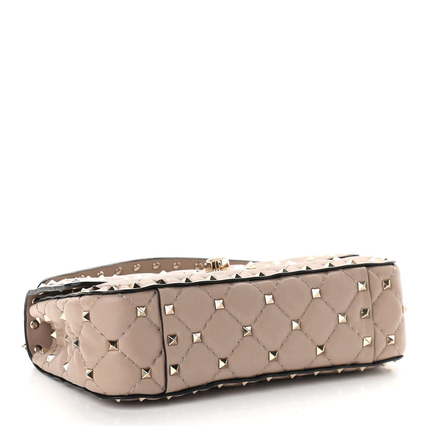 Nappa Small Rockstud Spike Shoulder Bag Poudre