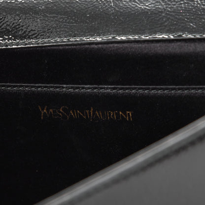 Saint Laurent Textured Patent Monogram Large Belle De Jour Clutch Black 6 of 8