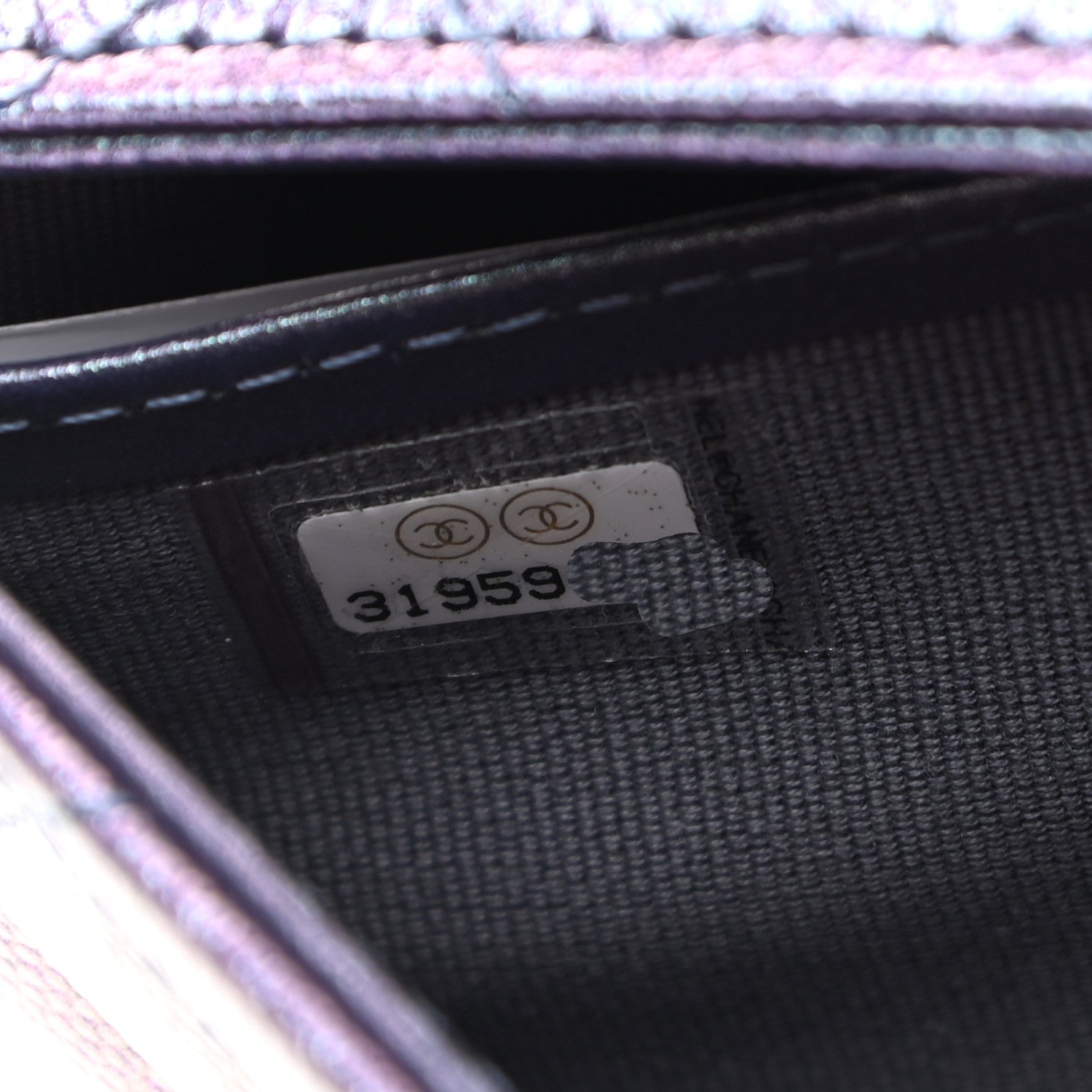 Chanel Iridescent Caviar Quilted Large Gusset Flap Wallet Dark Blue 8 of 8