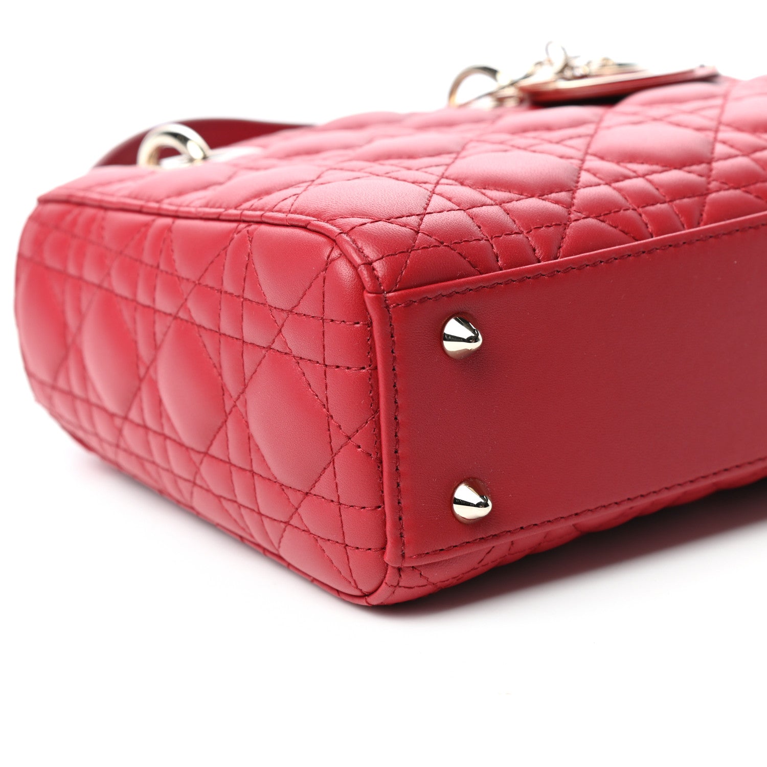 Christian Dior Lambskin Cannage Small My ABCDior Lady Dior Red 7 of 11