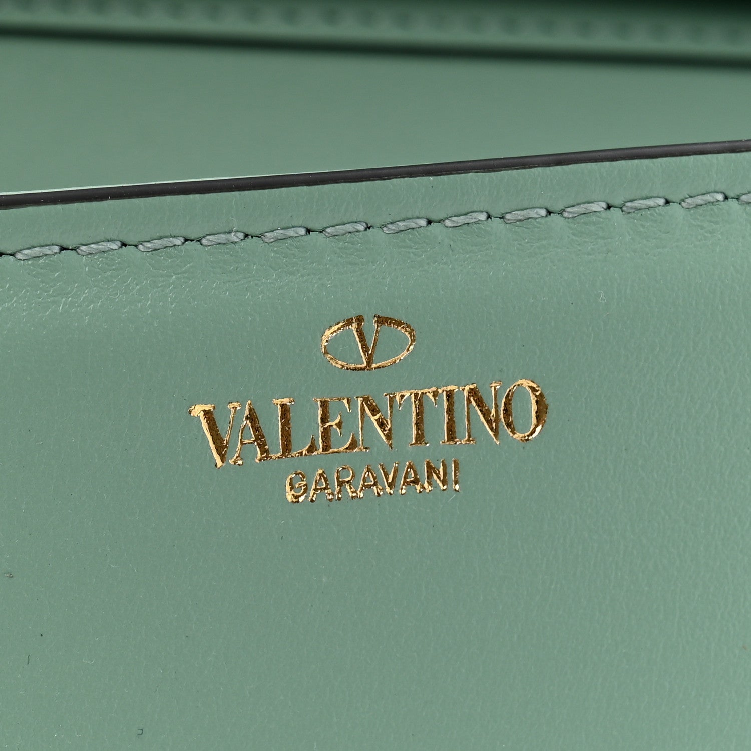 Valentino Garavani Calfskin Crystal Vlogo Loco Shoulder Bag Morning Dew 6 of 13