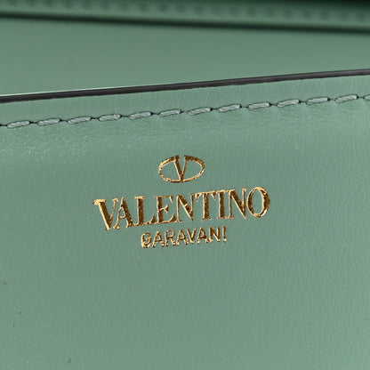 Valentino Garavani Calfskin Crystal Vlogo Loco Shoulder Bag Morning Dew 6 of 13