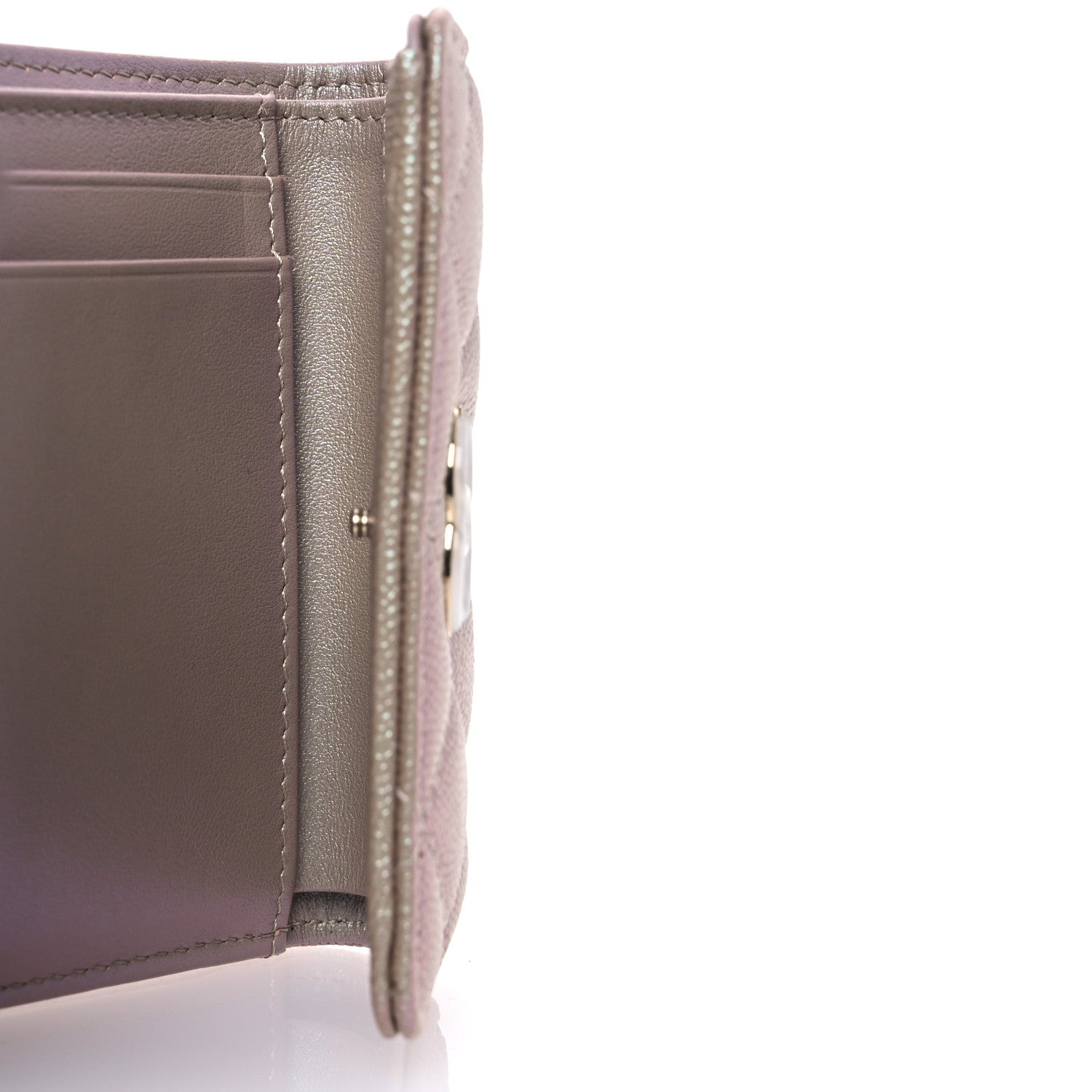 Chanel Iridescent Caviar Quilted Small Flap Wallet Beige 6 of 13