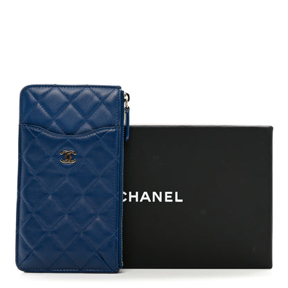 Chanel Lambskin Quilted Classic iPhone Pouch Blue 8 of 8