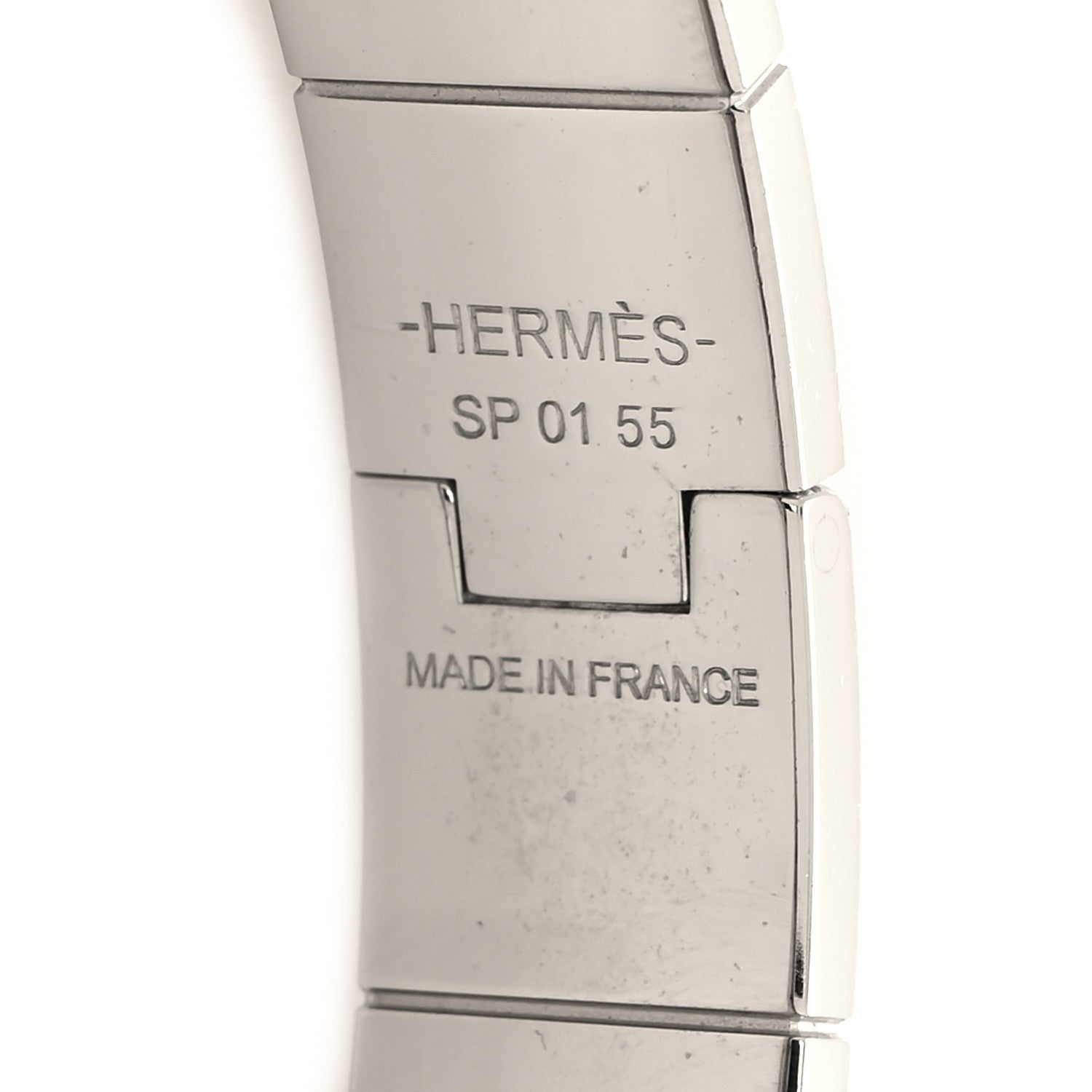 Hermes Enamel Printed Narrow Balades Equestres Positif Negatif Hinged Bracelet S Black 4 of 5