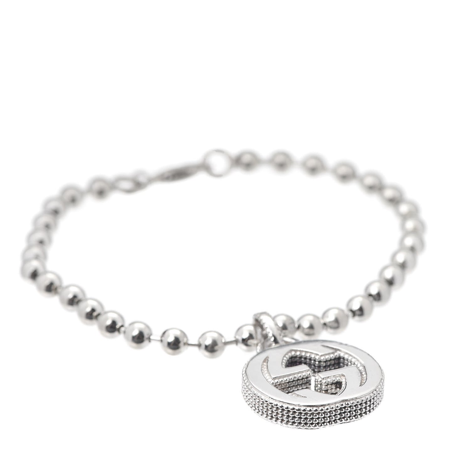 Sterling Silver Interlocking GG Charm Bracelet