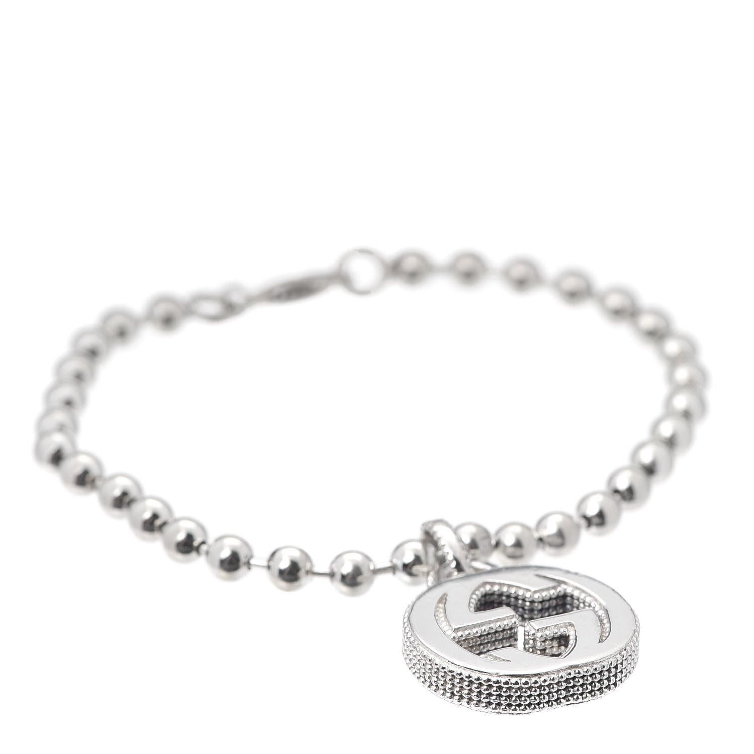 Gucci Sterling Silver Interlocking GG Charm Bracelet 1 of 7